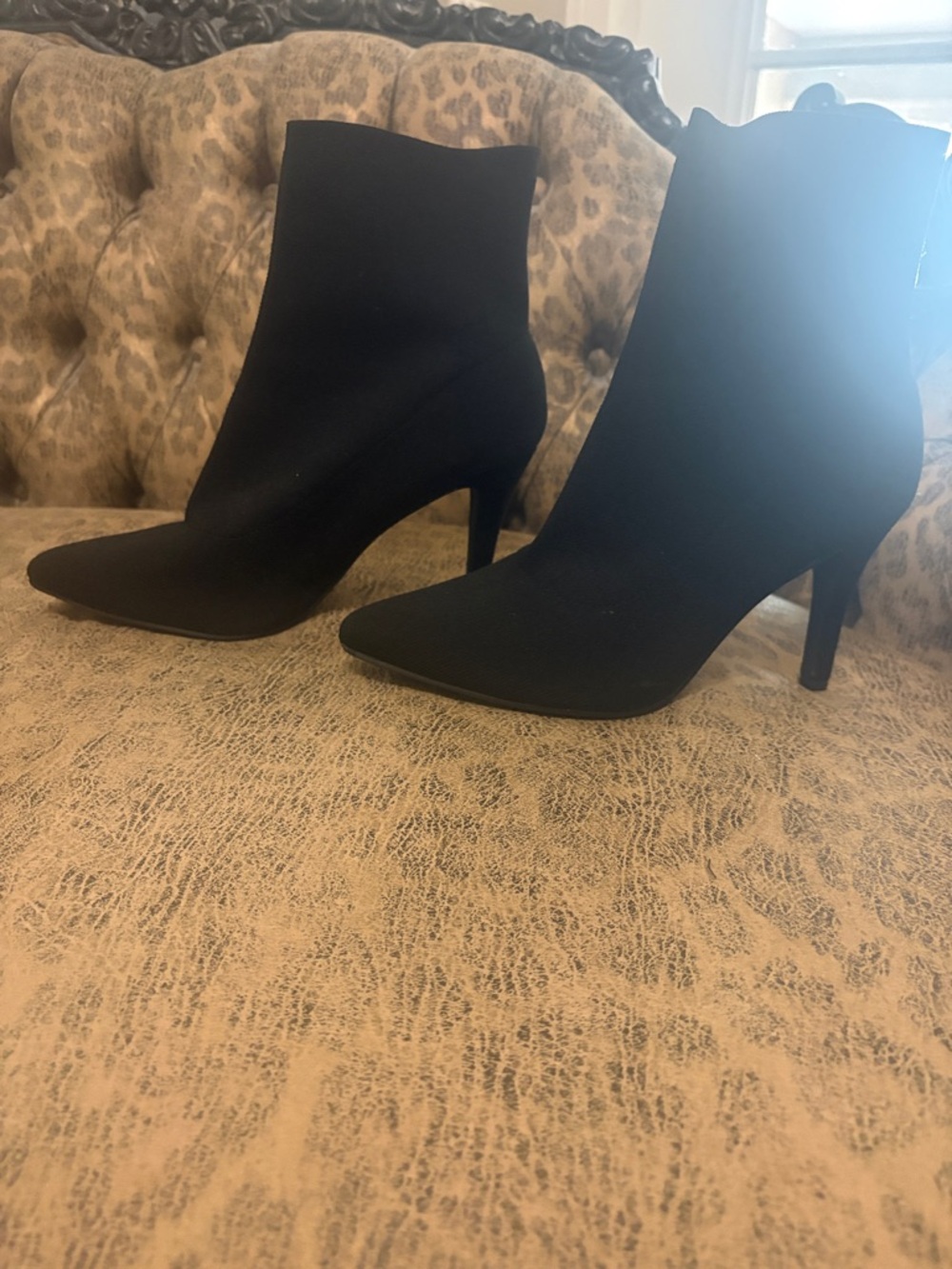Classic Black Pointed-Toe Stiletto Ankle Boots